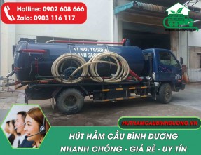 Hút hầm cầu Bình Dương giá chỉ từ 80K, cam kết sạch triệt để, giá rẻ