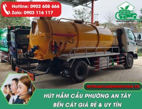 Dịch vụ hút hầm cầu An Tây Bến Cát giá rẻ, uy tín, phục vụ 24/24