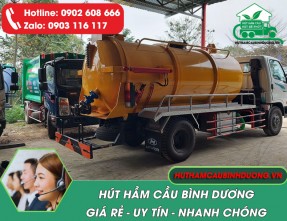 Dịch vụ hút hầm cầu Bình Dương cam kết sạch triệt để, giá rẻ, phục vụ 24/7