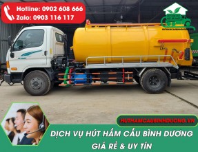 Hút hầm cầu Bình Dương ✔️Giá rẻ, nhanh chóng, phục vụ 24/24