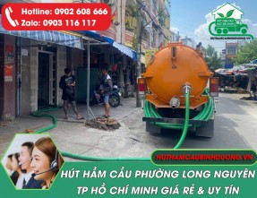Hút hầm cầu phường Long Nguyên – Giá rẻ, uy tín, phục vụ 24/24