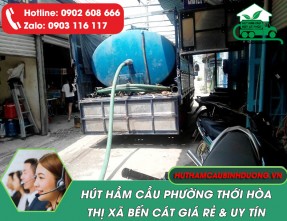 Dịch vụ hút hầm cầu phường Thới Hòa Bến Cát chuyên nghiệp, uy tín, giá rẻ