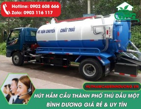 Dịch vụ hút hầm cầu Thủ Dầu Một giá rẻ 24/7 ✔️Ko đục phá