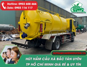 Dịch vụ hút hầm cầu xã Bắc Tân Uyên TP.HCM uy tín – giá rẻ – phục vụ 24/24