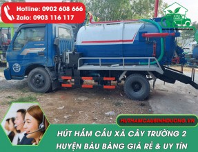 Hút hầm cầu xã Cây Trường 2 huyện Bàu Bàng uy tín, giá rẻ, nhanh chóng