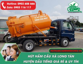 Hút hầm cầu xã Long Tân huyện Dầu Tiếng giá rẻ, chuyên nghiệp, phục vụ 24/7
