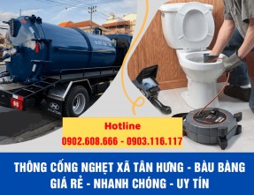 Dịch vụ thông cống nghẹt xã Tân Hưng - Bàu Bàng uy tín, triệt để 100%
