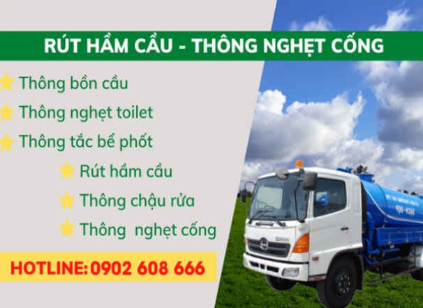 Hút hầm cầu 24h - Thông hút cống nghẹt, nạo vét hố ga